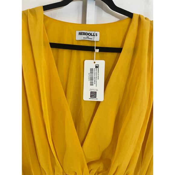 NWT Rebdolls Ruffled Babydoll Dress - Womens Size 3X - Yellow - Picture 4 of 6